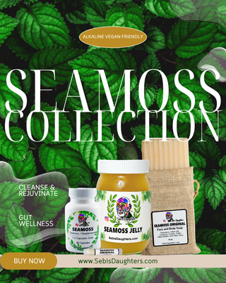 Seamoss Collection Bundle By Sebi's Daughters made by Kellie Bowman, the Biological Daughter Of Dr Sebi that uses his sources, his divers, and his high quality suppliers.
