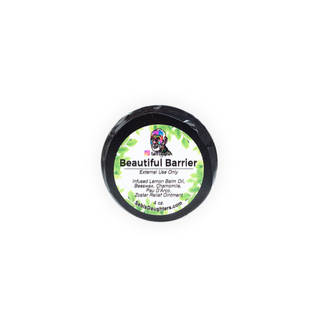 Image of Sebis Dauhters Beautiful Barrier Product Label containing ointment for skin outbreaks.