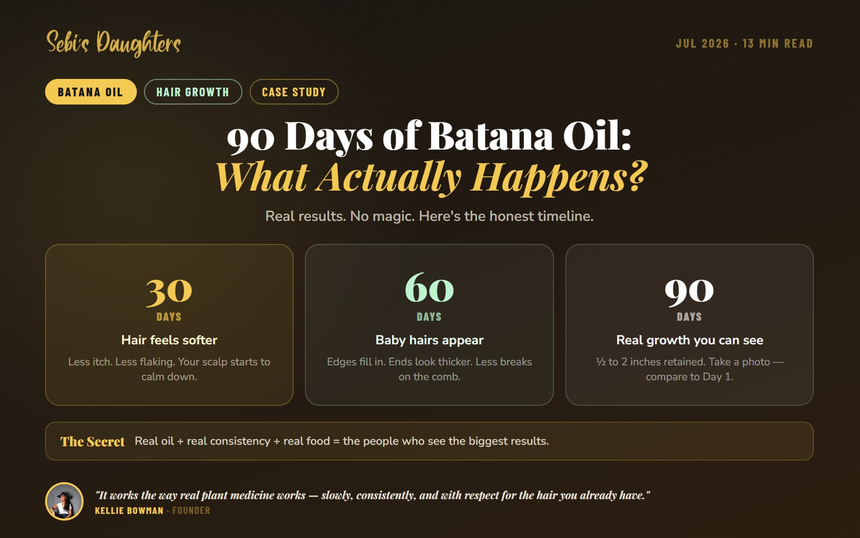 Batana Oil 90-Day Hair Growth Results: The Full Guide
