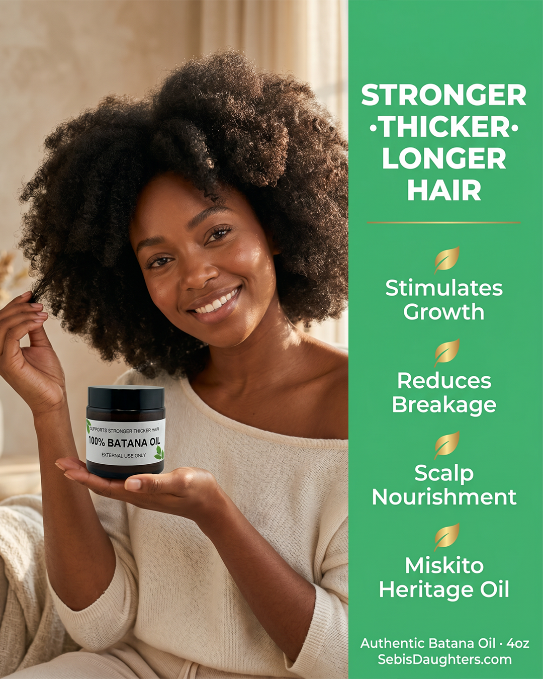 Authentic Batana Oil for Hair Growth | 100% Pure & Raw - 4 oz.