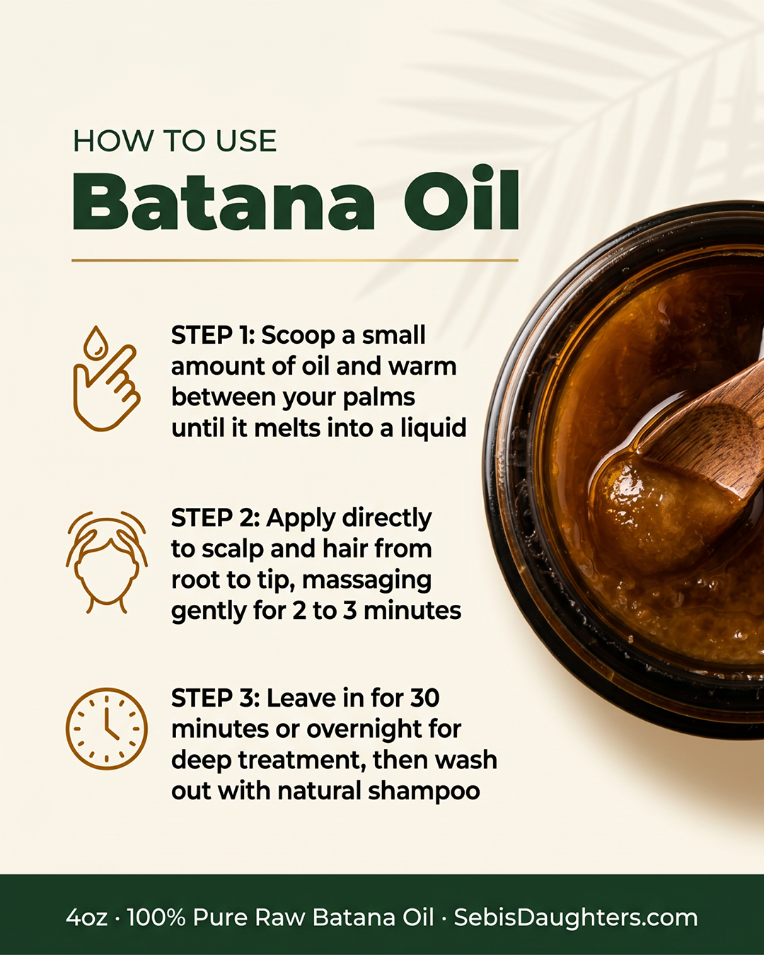Authentic Batana Oil for Hair Growth | 100% Pure & Raw - 4 oz.