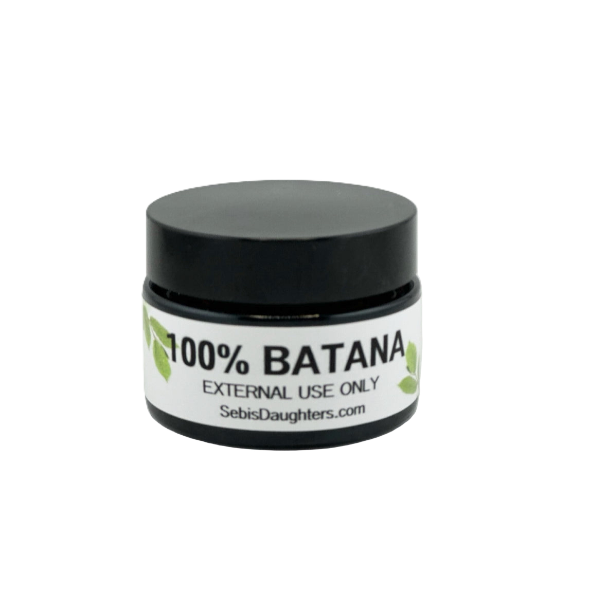 1oz Jar of 100% Batana Oil with a black lid for wholesale