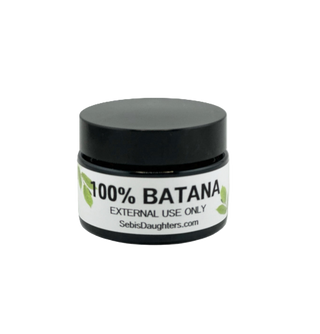 1oz Jar of 100% Batana Oil with a black lid for wholesale