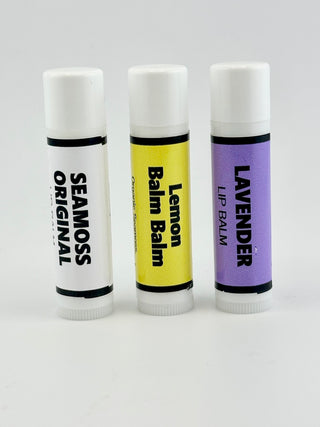 Organic Lip Balm Trio - Lavender, Lemon Balm, Seamoss Original