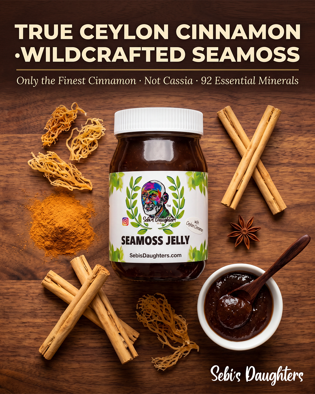 Organic Seamoss Jelly with Ceylon Cinnamon - 16oz