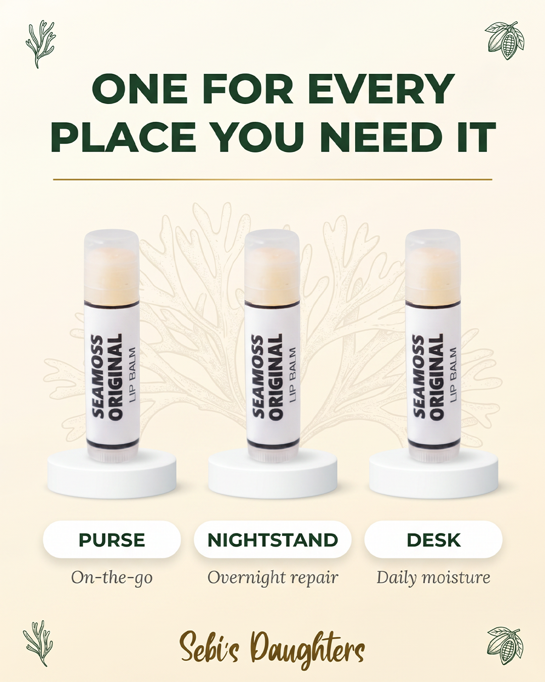 Organic Seamoss Original Lip Balm (3-Pack)