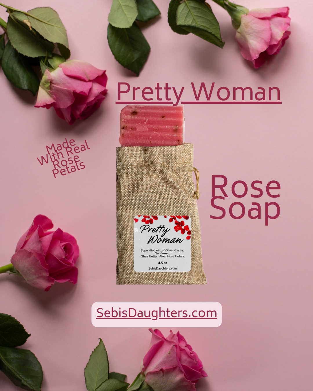 Organic Rose Soap Bar for Silky Soft Skin – Pretty Woman Collection