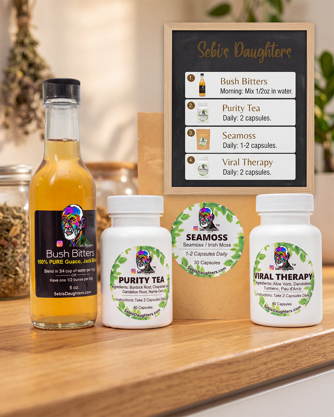 Sacred Vitality Immune Support Bundle – The Complete Herbal Vitality Supplement Protocol by Dr. Sebi's Daughters