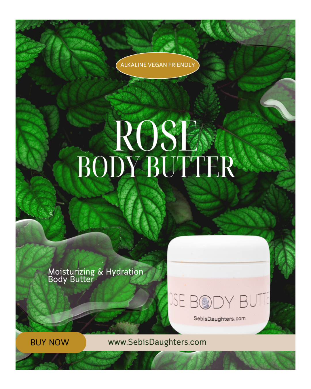 Alkaline Vegan Rose Body Butter From Sebi's Daughters.